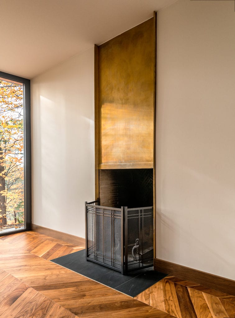 Wood burning fireplace