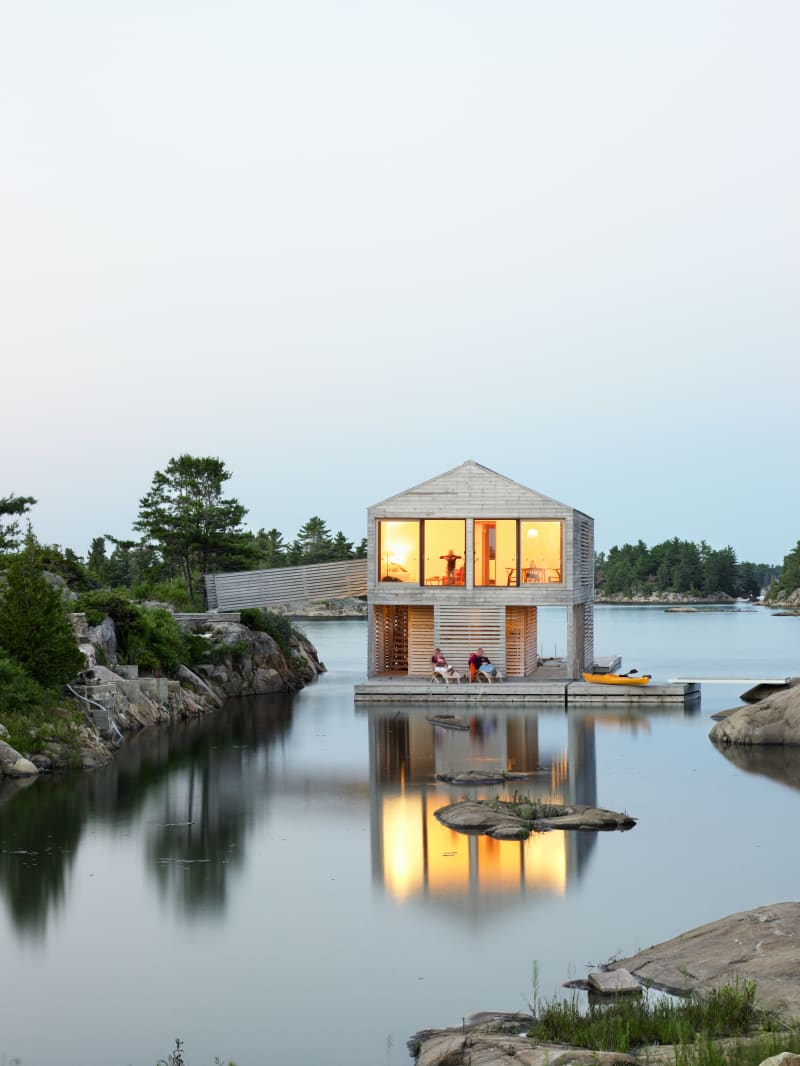 Beautifully designed floating modern cottage on Lake Huron